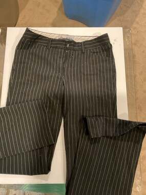 Star City Vintage Black Pinstripe Wide Leg Dress Pants